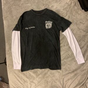 Sublime Black Layered-Look Long Sleeve Tee